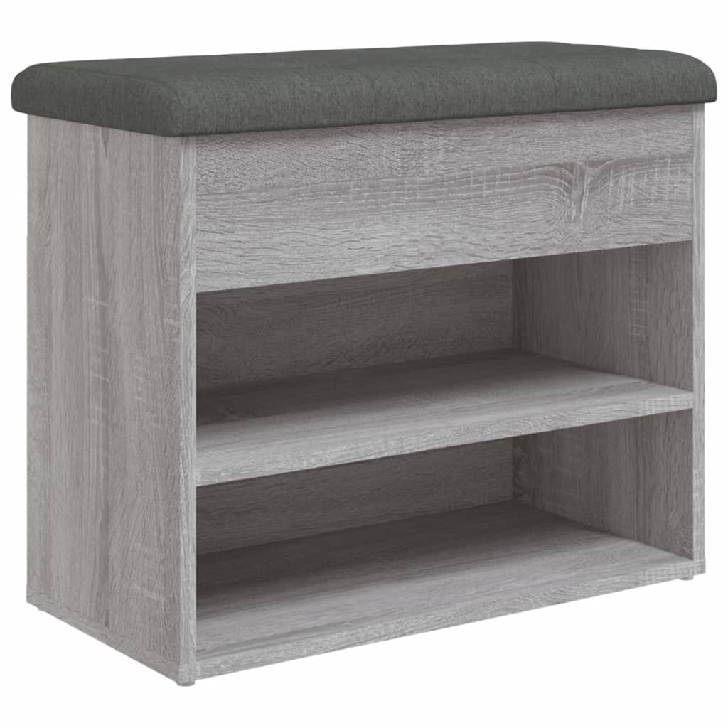 Banc à chaussures sonoma gris 62x32x50 cm bois d'ingénierie - XIOS