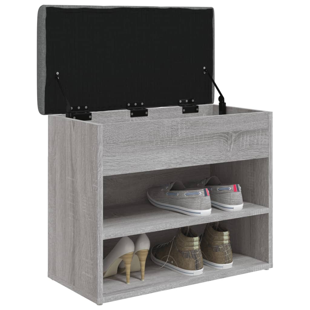 Banc à chaussures sonoma gris 62x32x50 cm bois d'ingénierie - XIOS