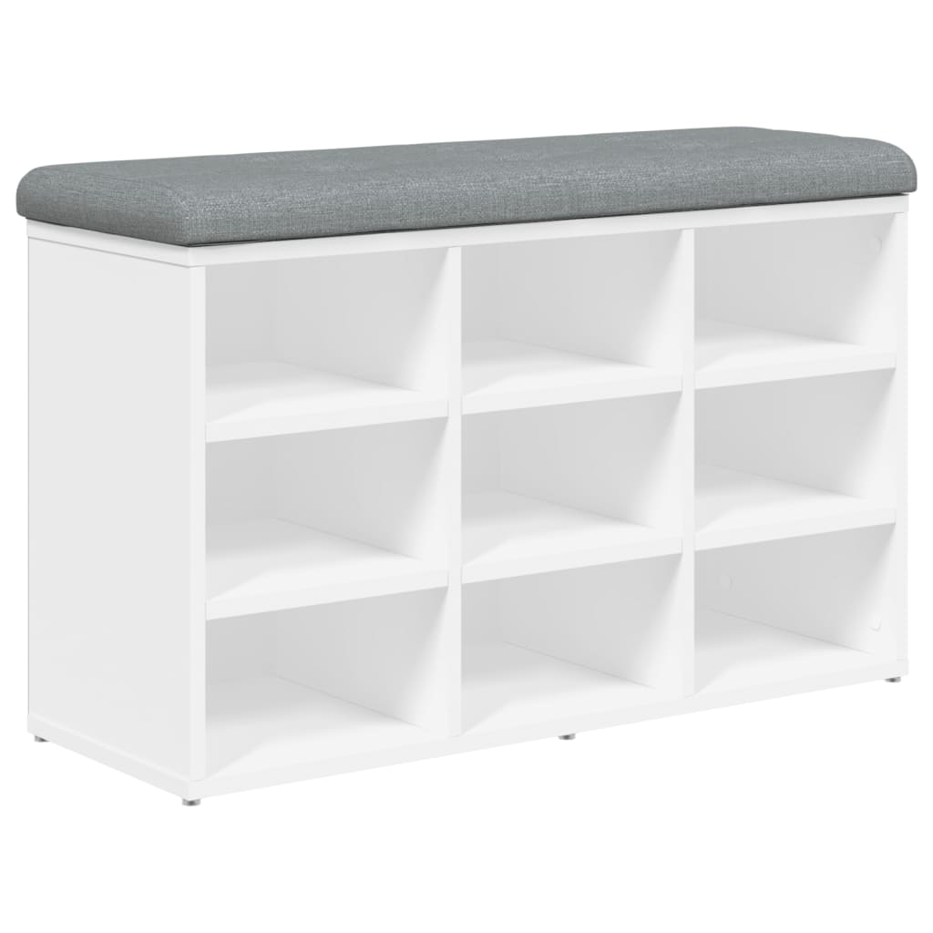 Banc à chaussures Blanc 82x32x50 cm Bois d'ingénierie - XIOS