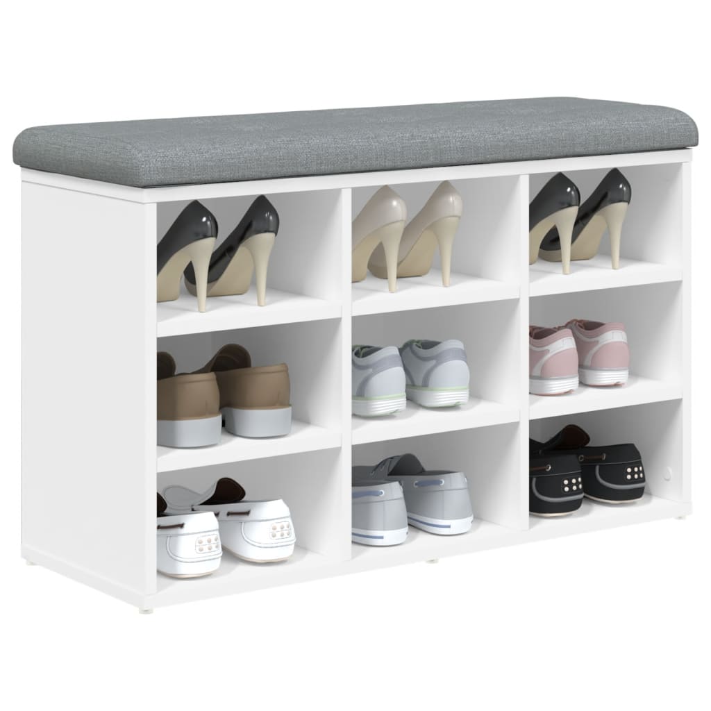 Banc à chaussures Blanc 82x32x50 cm Bois d'ingénierie - XIOS