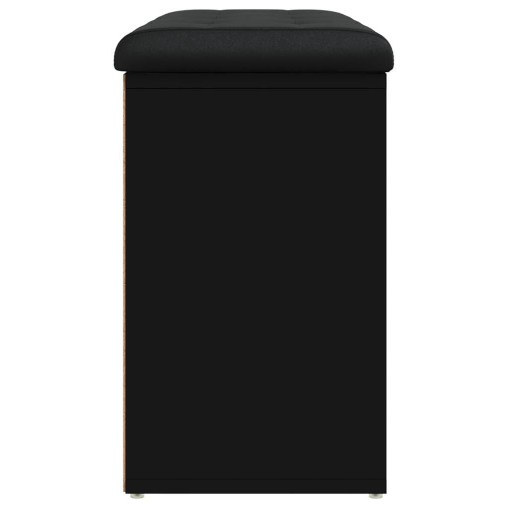 Banc à chaussures noir 82x32x50 cm bois d'ingénierie - XIOS