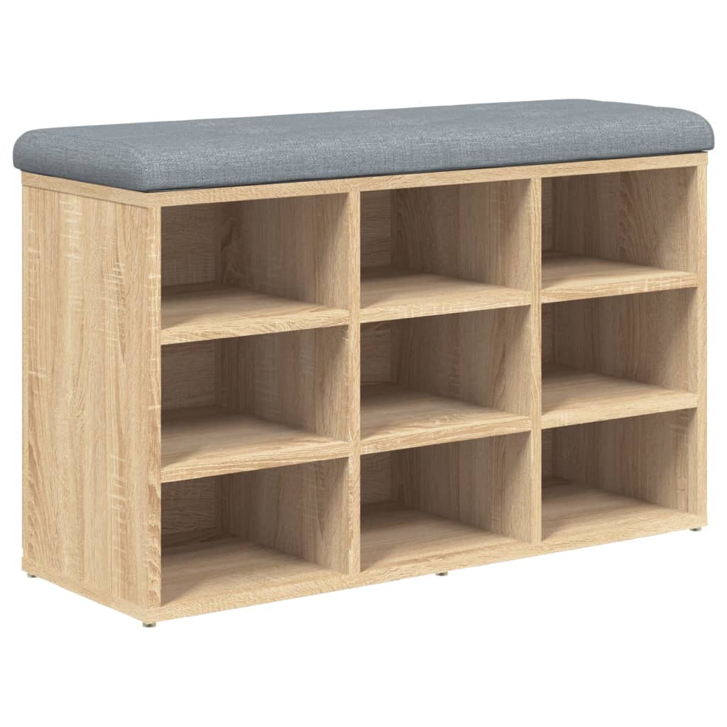 Banc à chaussures Chêne Sonoma 82x32x50 cm Bois d'ingénierie - XIOS
