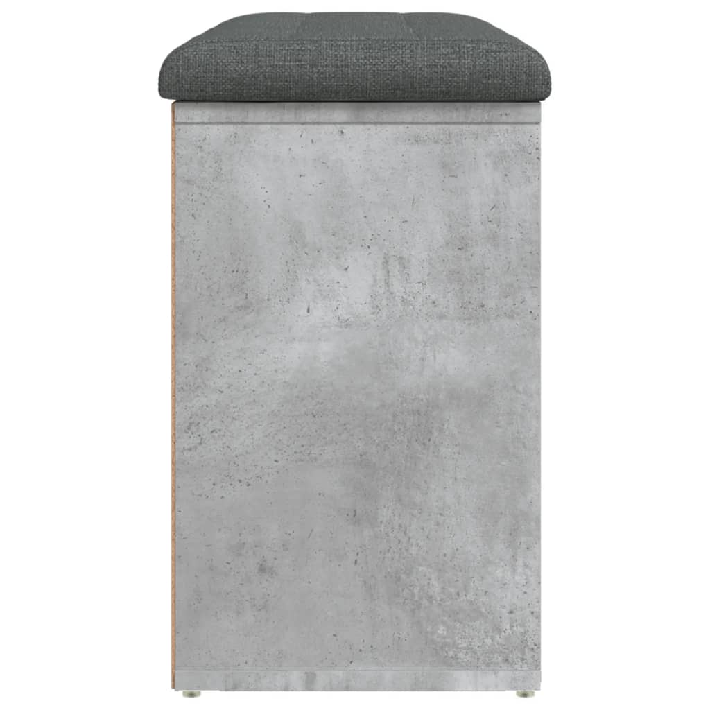 Banc à chaussures gris béton 82x32x50 cm bois d'ingénierie - XIOS