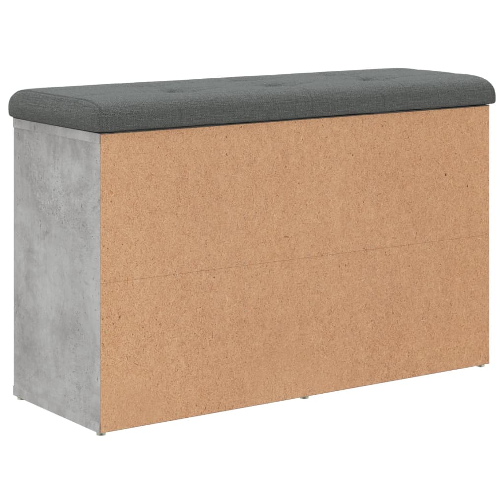 Banc à chaussures gris béton 82x32x50 cm bois d'ingénierie - XIOS