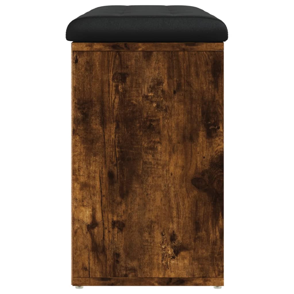 Banc à chaussures chêne fumé 82x32x50 cm bois d'ingénierie - XIOS