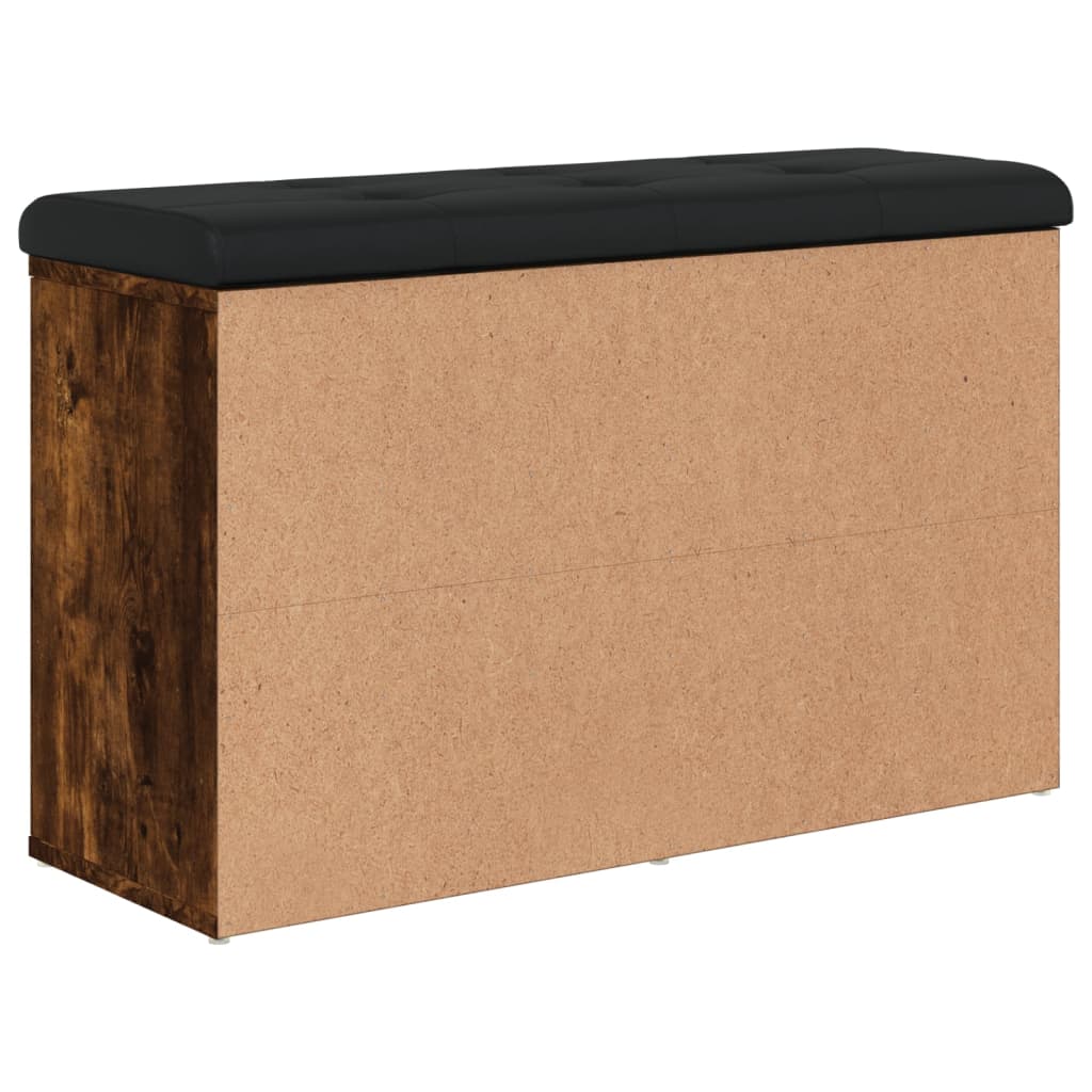 Banc à chaussures chêne fumé 82x32x50 cm bois d'ingénierie - XIOS