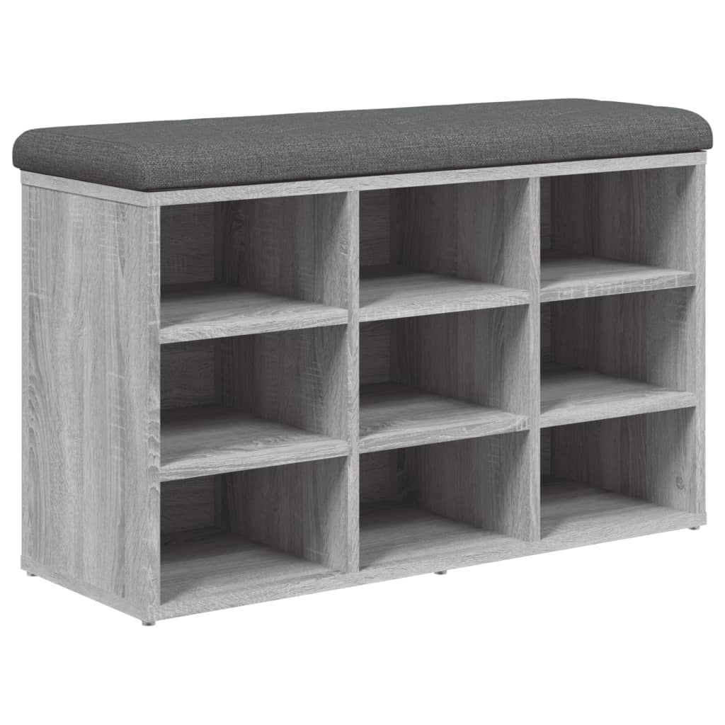 Banc à chaussures sonoma gris 82x32x50 cm bois d'ingénierie - XIOS