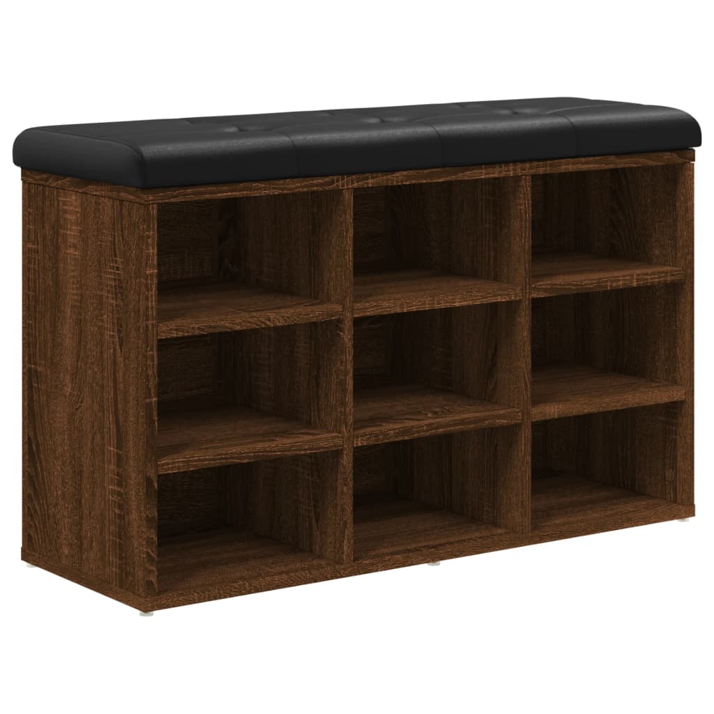 Banc à chaussures chêne marron 82x32x50 cm Bois d'ingénierie - XIOS