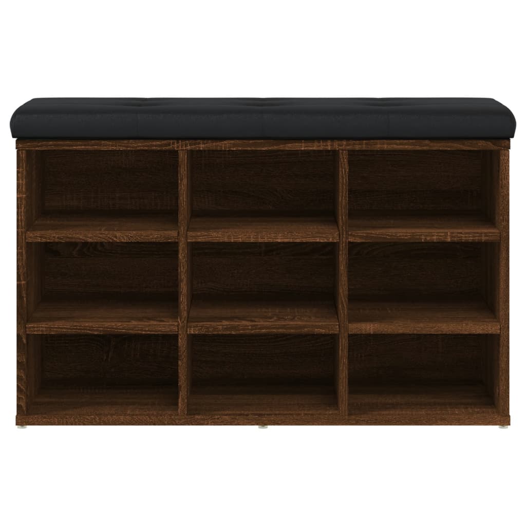 Banc à chaussures chêne marron 82x32x50 cm Bois d'ingénierie - XIOS