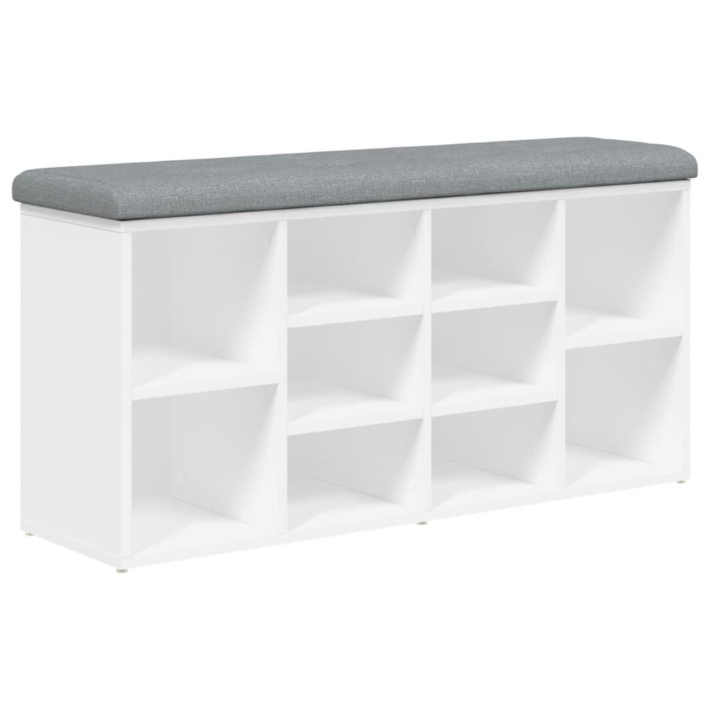 Banc à chaussures Blanc 102x32x50 cm Bois d'ingénierie - XIOS