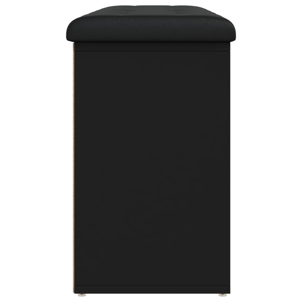 Banc à chaussures noir 102x32x50 cm bois d'ingénierie - XIOS