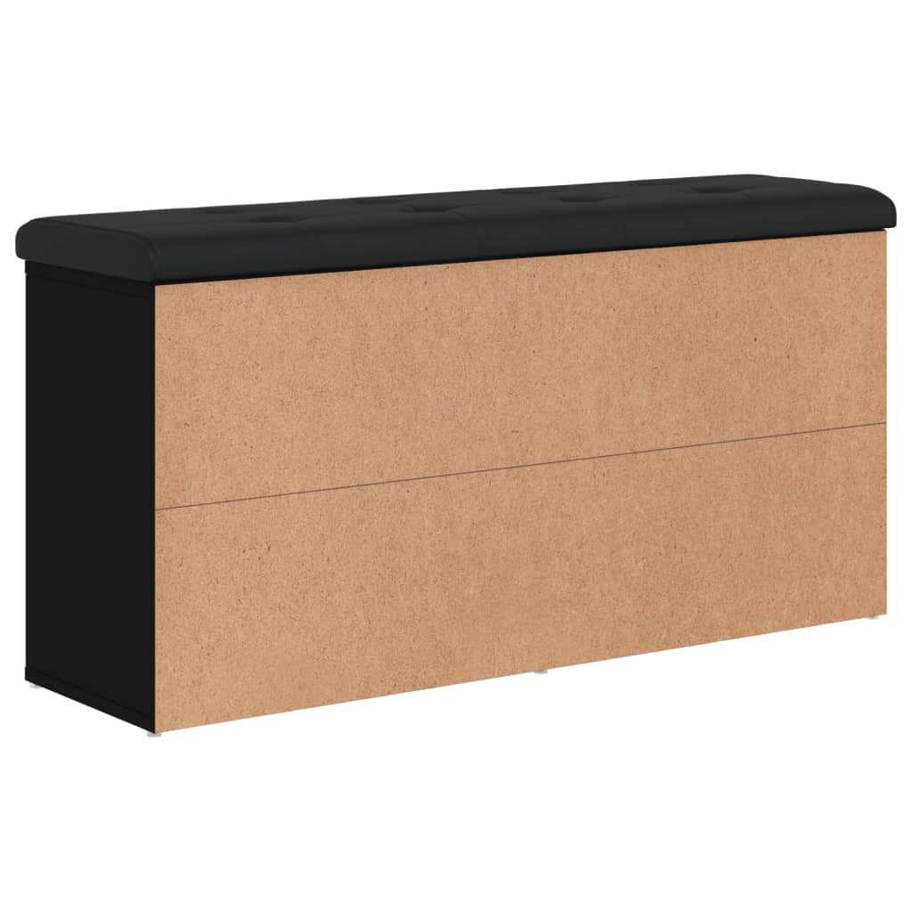 Banc à chaussures noir 102x32x50 cm bois d'ingénierie - XIOS