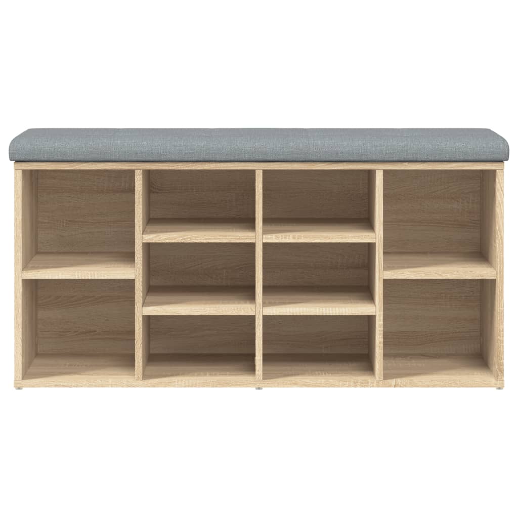 Banc à chaussures chêne sonoma 102x32x50 cm bois d'ingénierie - XIOS