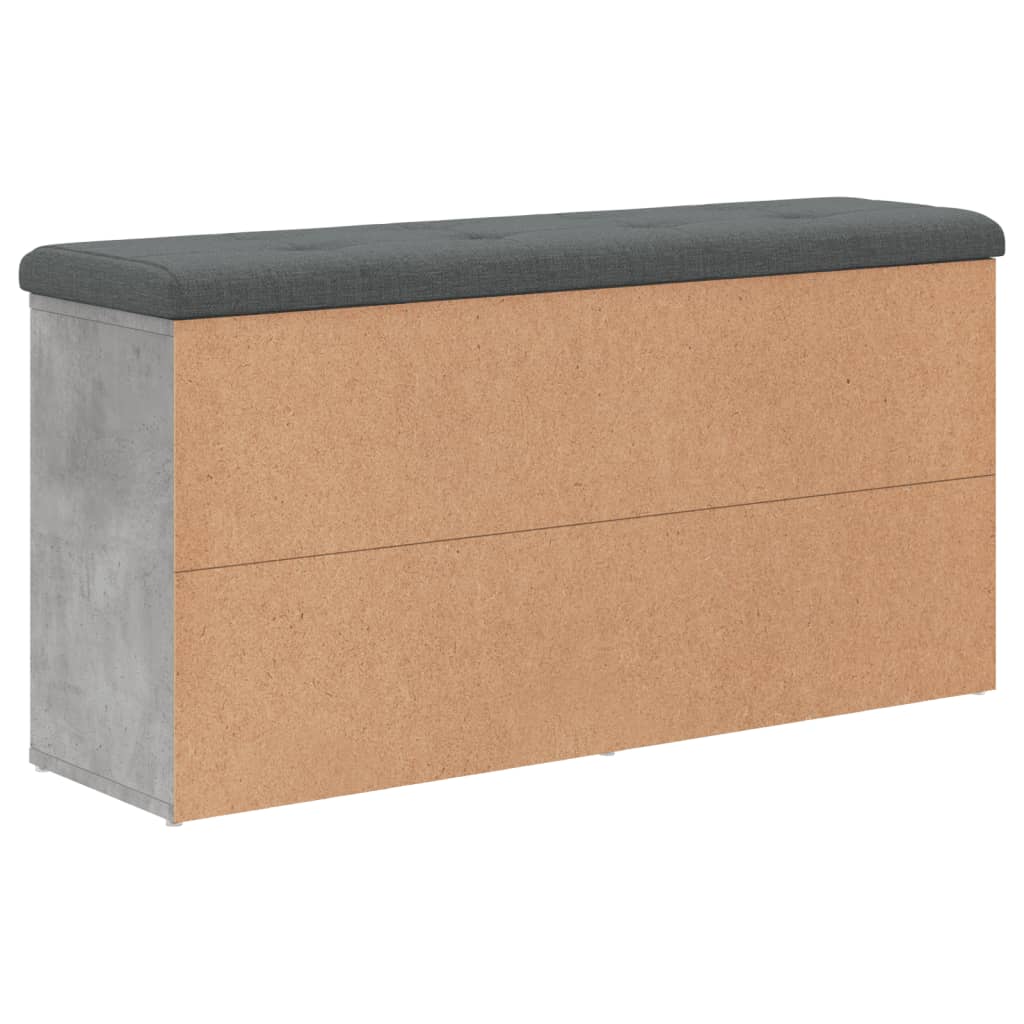 Banc à chaussures gris béton 102x32x50 cm bois d'ingénierie - XIOS
