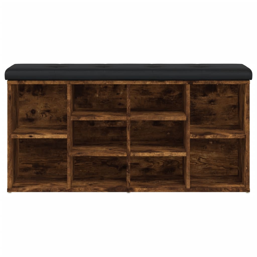 Banc à chaussures chêne fumé 102x32x50 cm bois d'ingénierie - XIOS
