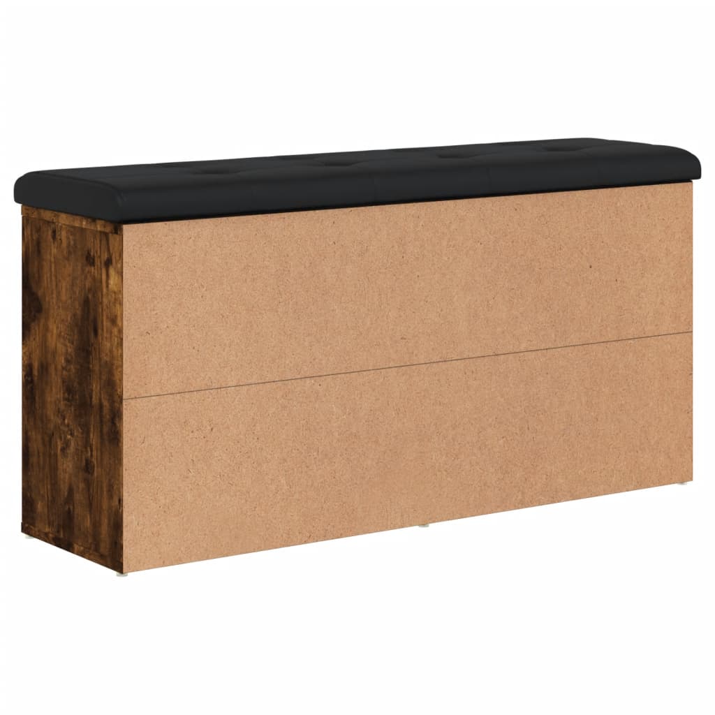 Banc à chaussures chêne fumé 102x32x50 cm bois d'ingénierie - XIOS