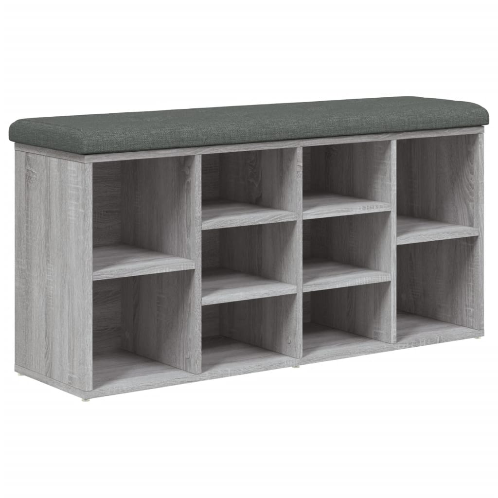 Banc à chaussures sonoma gris 102x32x50 cm bois d'ingénierie - XIOS