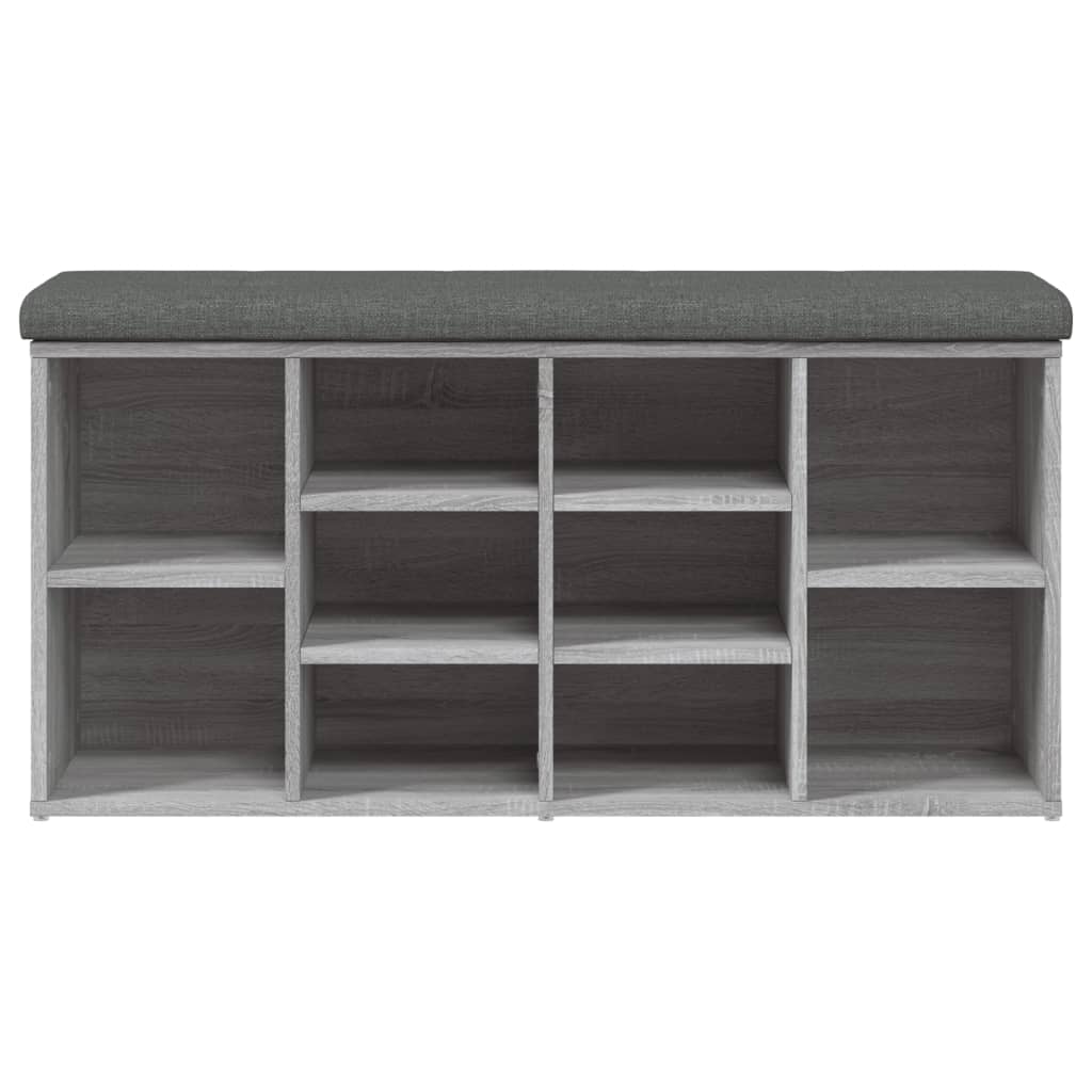Banc à chaussures sonoma gris 102x32x50 cm bois d'ingénierie - XIOS