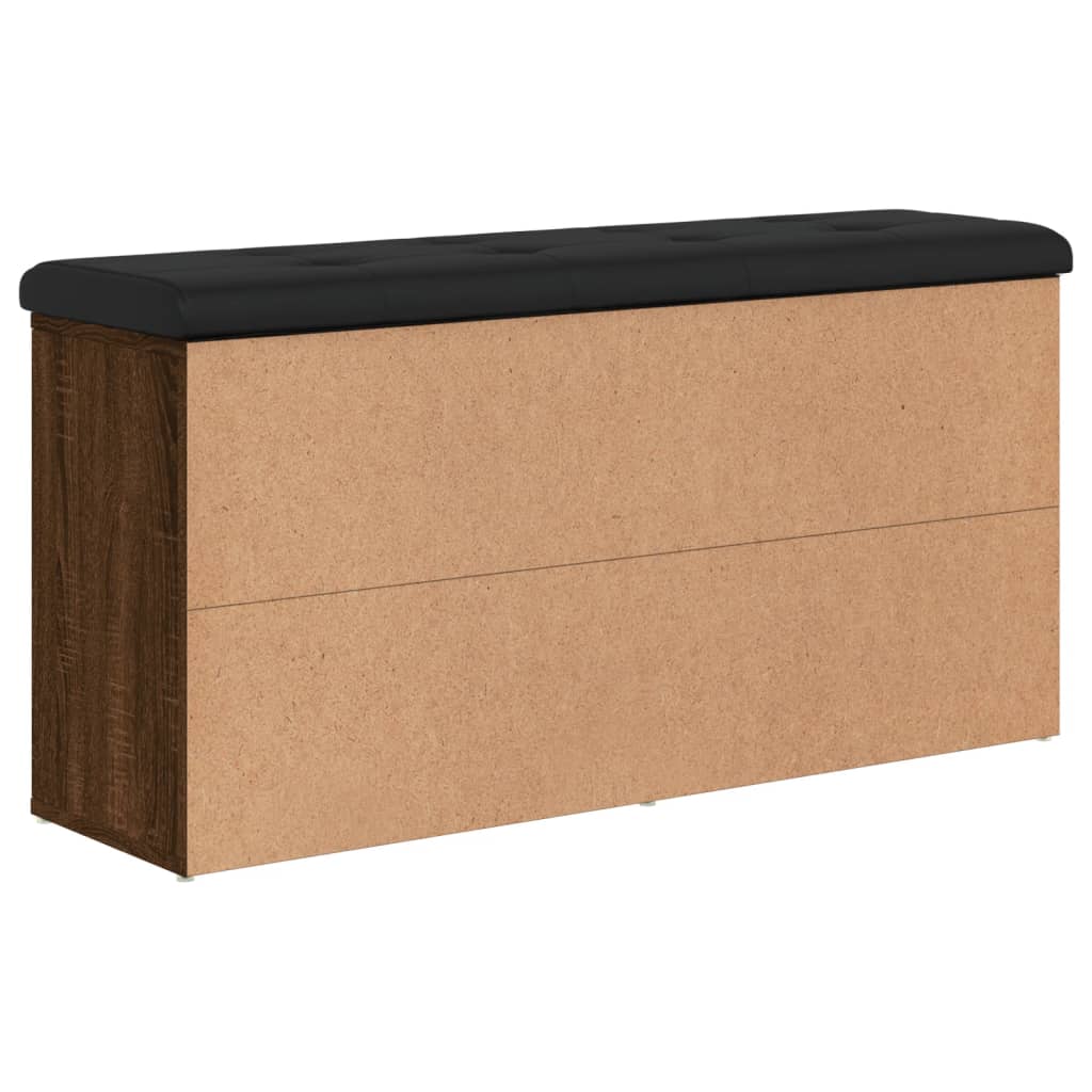 Banc à chaussures chêne marron 102x32x50 cm bois d'ingénierie - XIOS