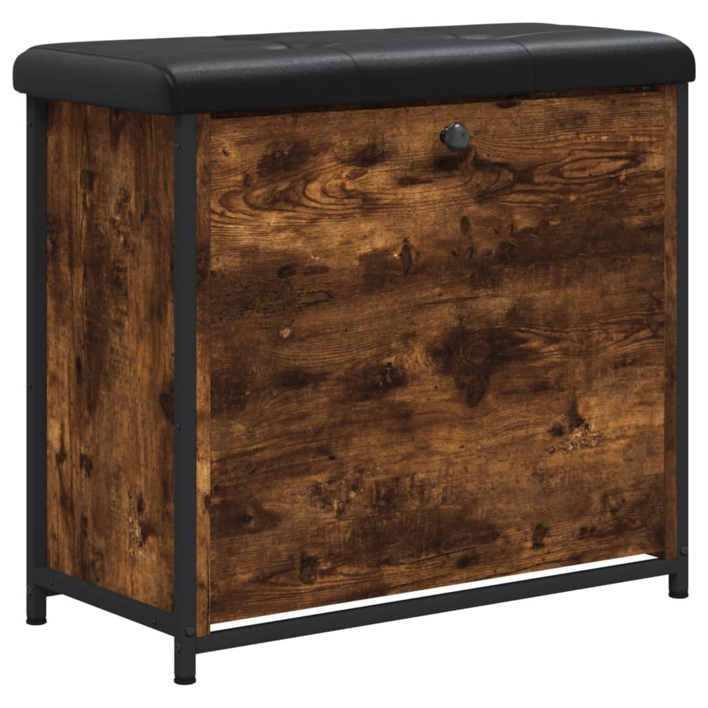 Banc à chaussures avec tiroir rabattable chêne fumé 62x32x56 cm - XIOS