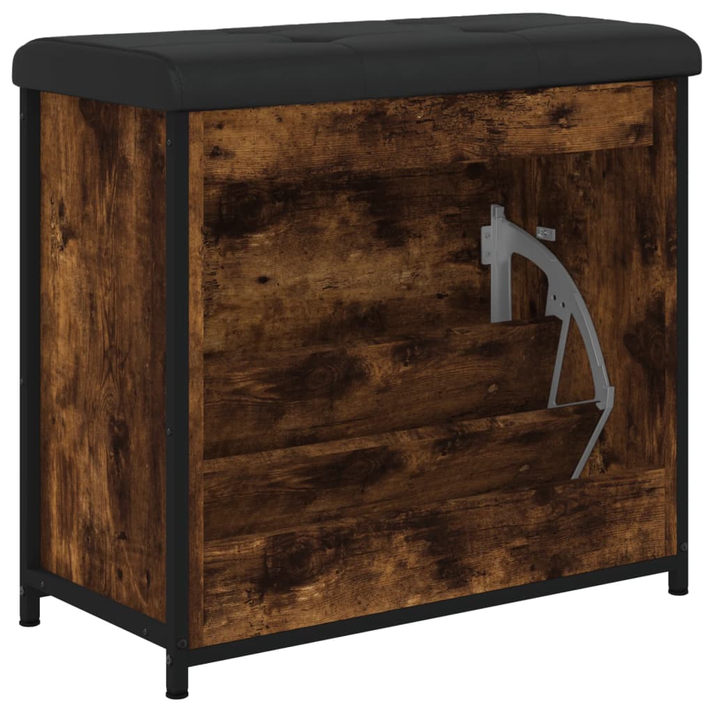 Banc à chaussures avec tiroir rabattable chêne fumé 62x32x56 cm - XIOS