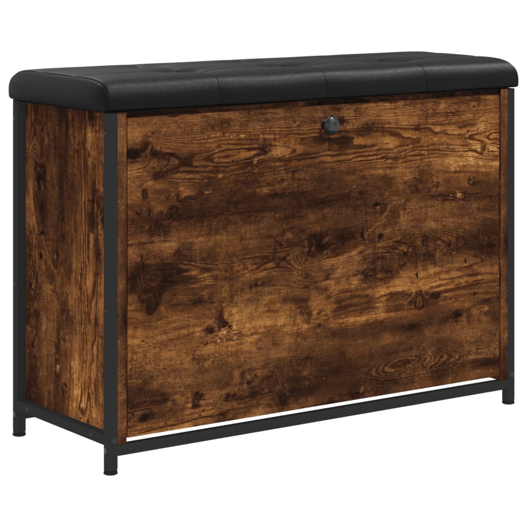 Banc à chaussures avec tiroir rabattable chêne fumé 82x32x56 cm - XIOS