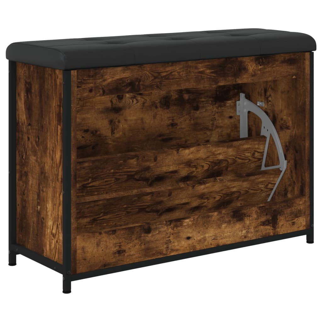 Banc à chaussures avec tiroir rabattable chêne fumé 82x32x56 cm - XIOS