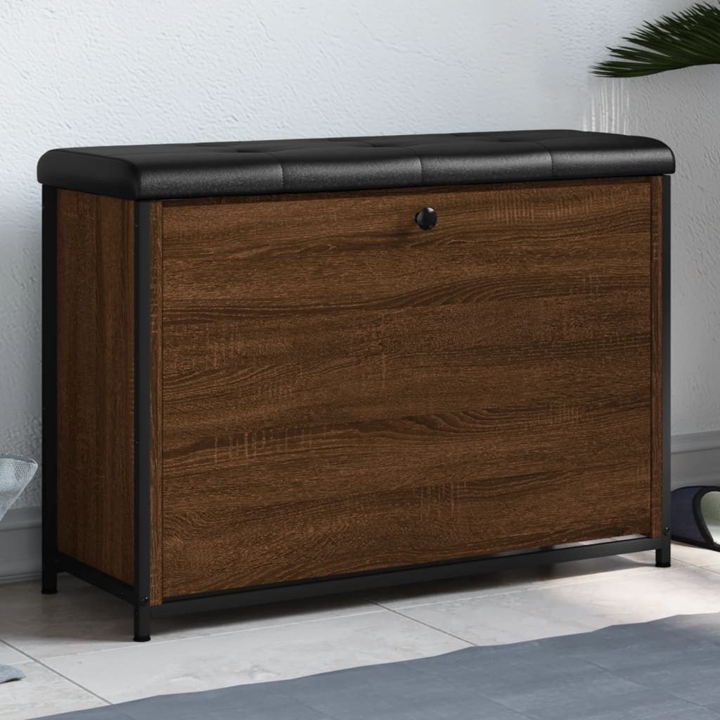 Banc à chaussures avec tiroir rabattable chêne fumé 82x32x56 cm - XIOS