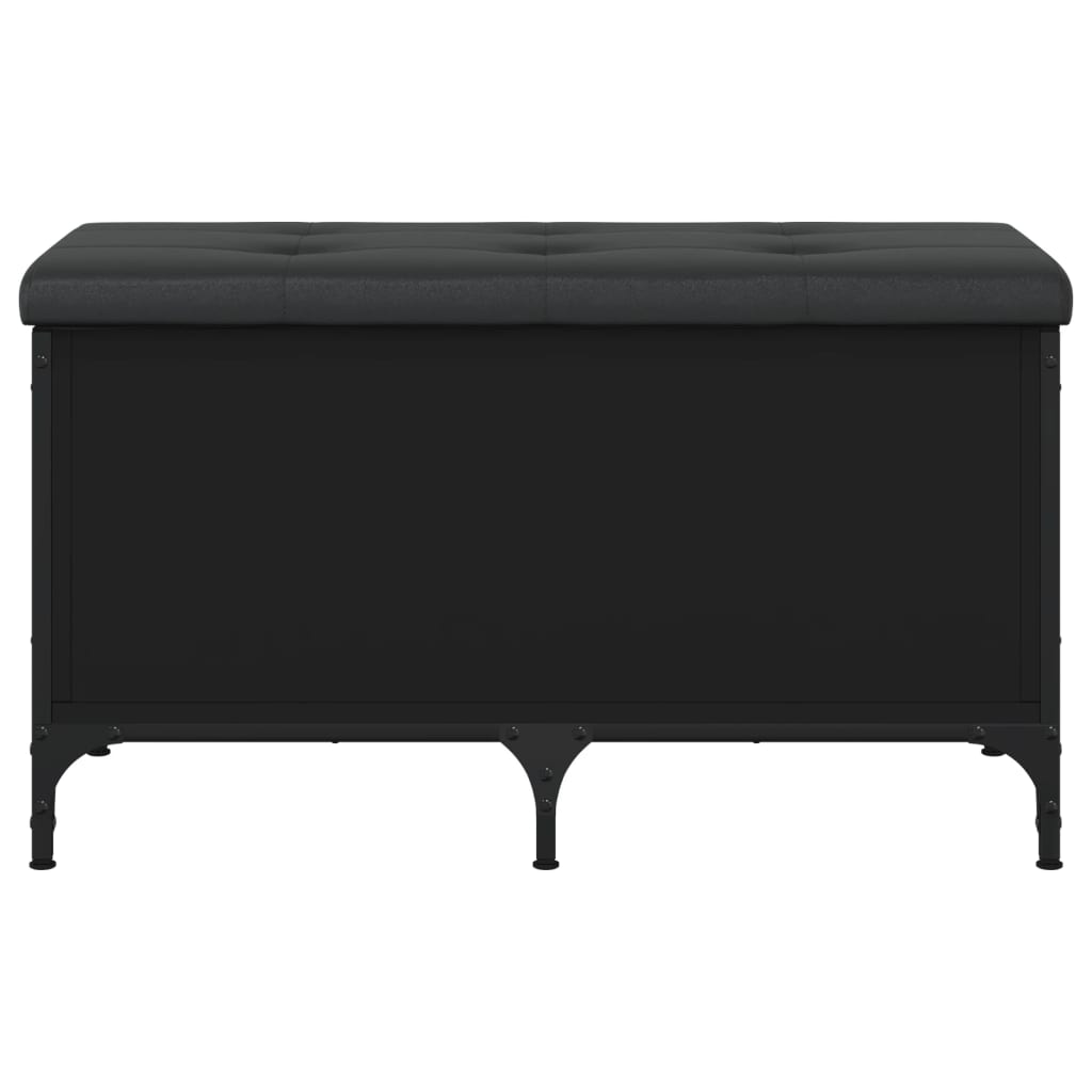 Banc de rangement noir 82x42x45 cm bois d'ingénierie - XIOS