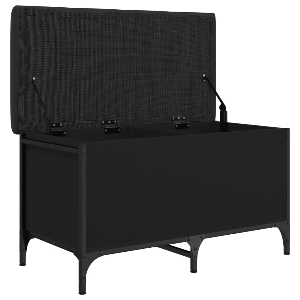 Banc de rangement noir 82x42x45 cm bois d'ingénierie - XIOS