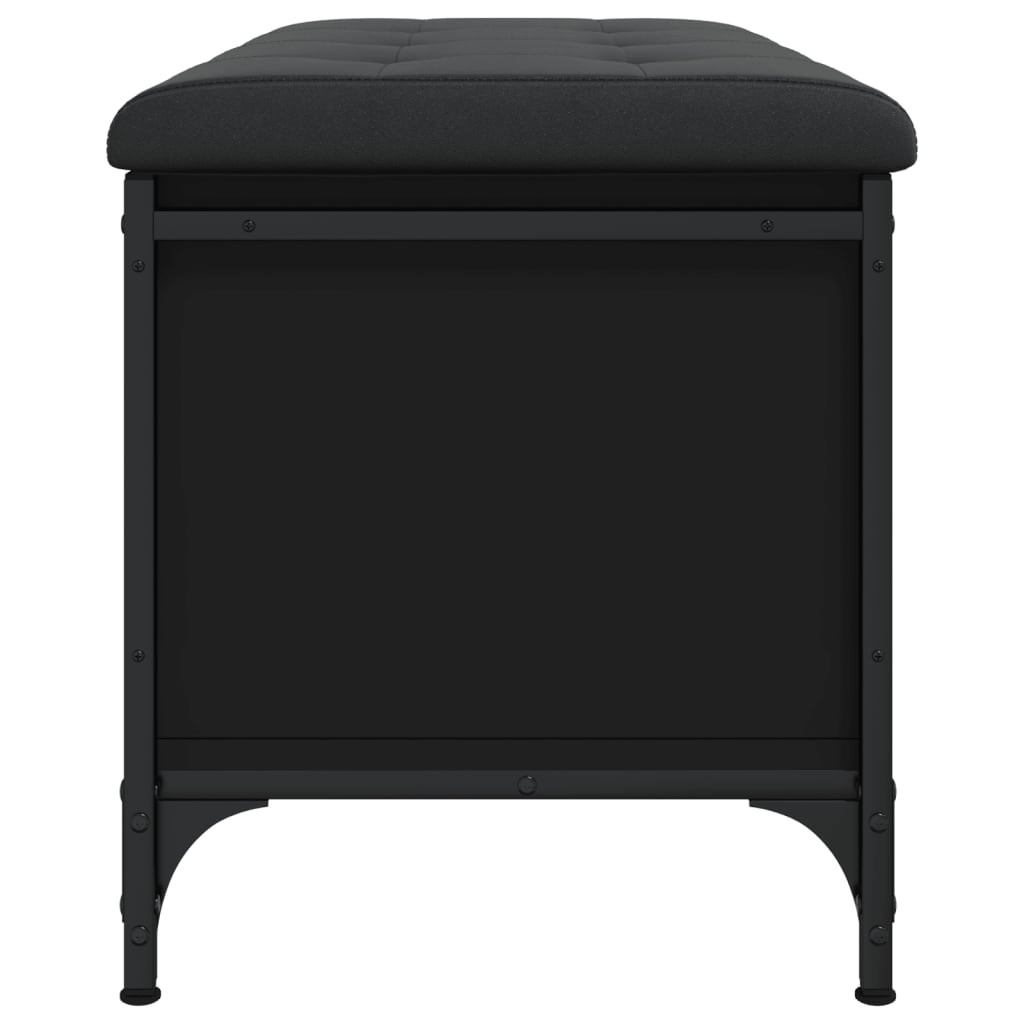 Banc de rangement noir 82x42x45 cm bois d'ingénierie - XIOS