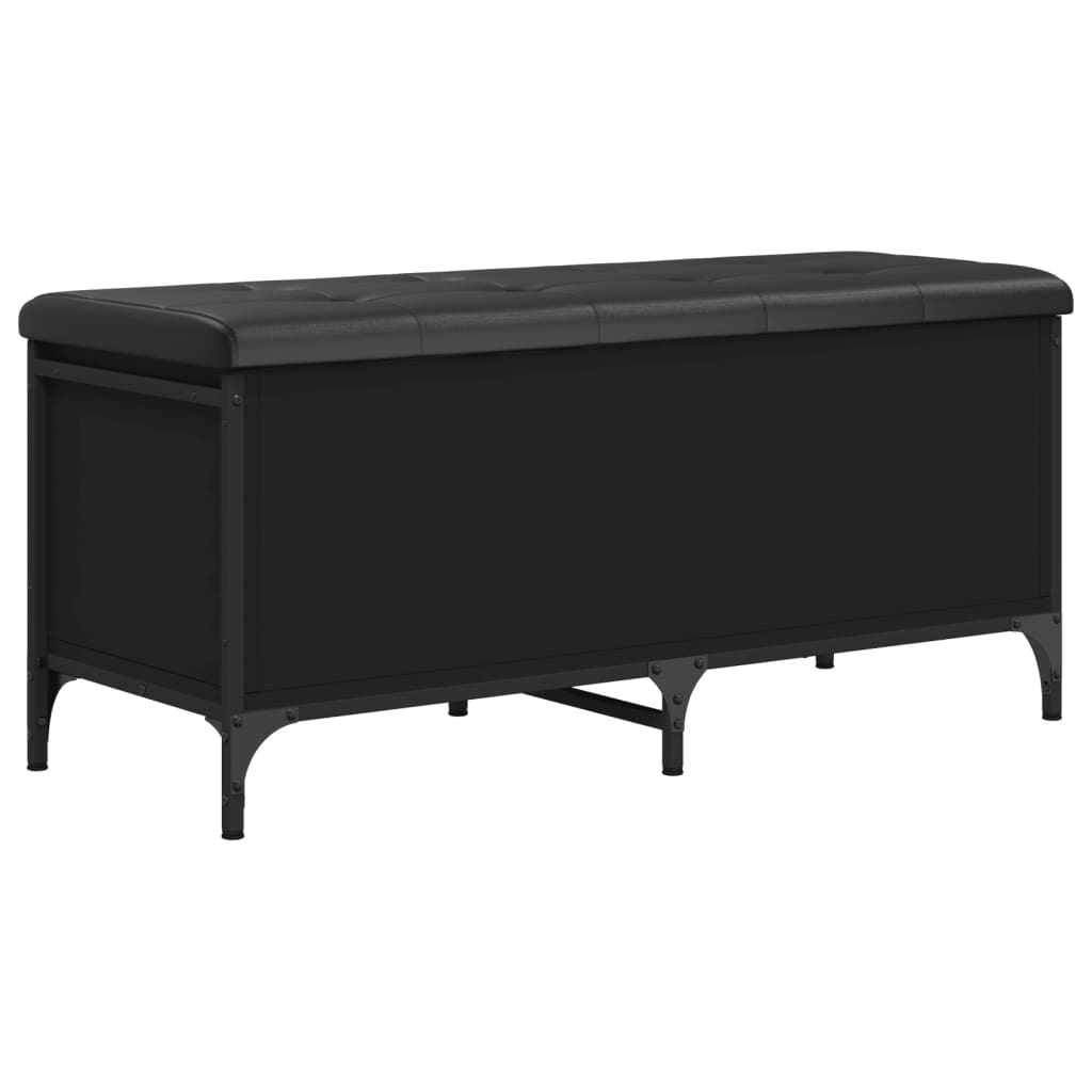 Banc de rangement noir 102x42x45 cm bois d'ingénierie - XIOS