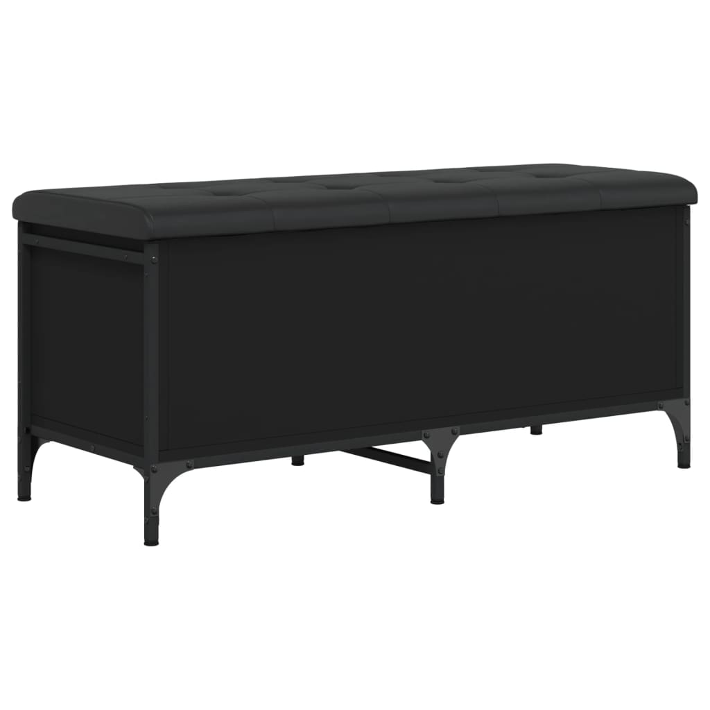 Banc de rangement noir 102x42x45 cm bois d'ingénierie - XIOS