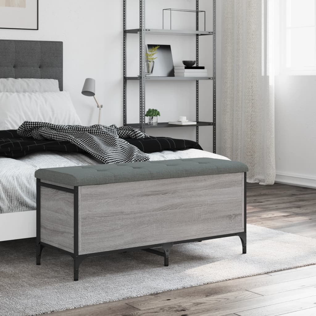 Banc de rangement sonoma gris 102x42x45 cm bois d'ingénierie - XIOS