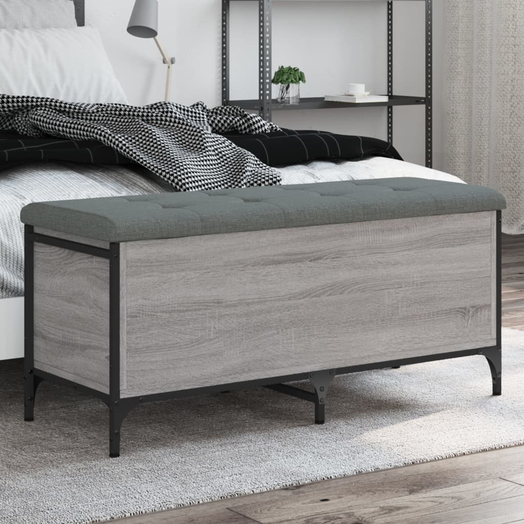 Banc de rangement sonoma gris 102x42x45 cm bois d'ingénierie - XIOS