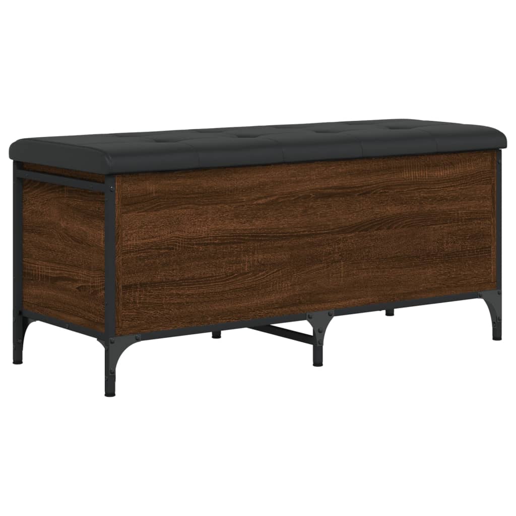 Banc de rangement chêne marron 102x42x45 cm bois d'ingénierie - XIOS