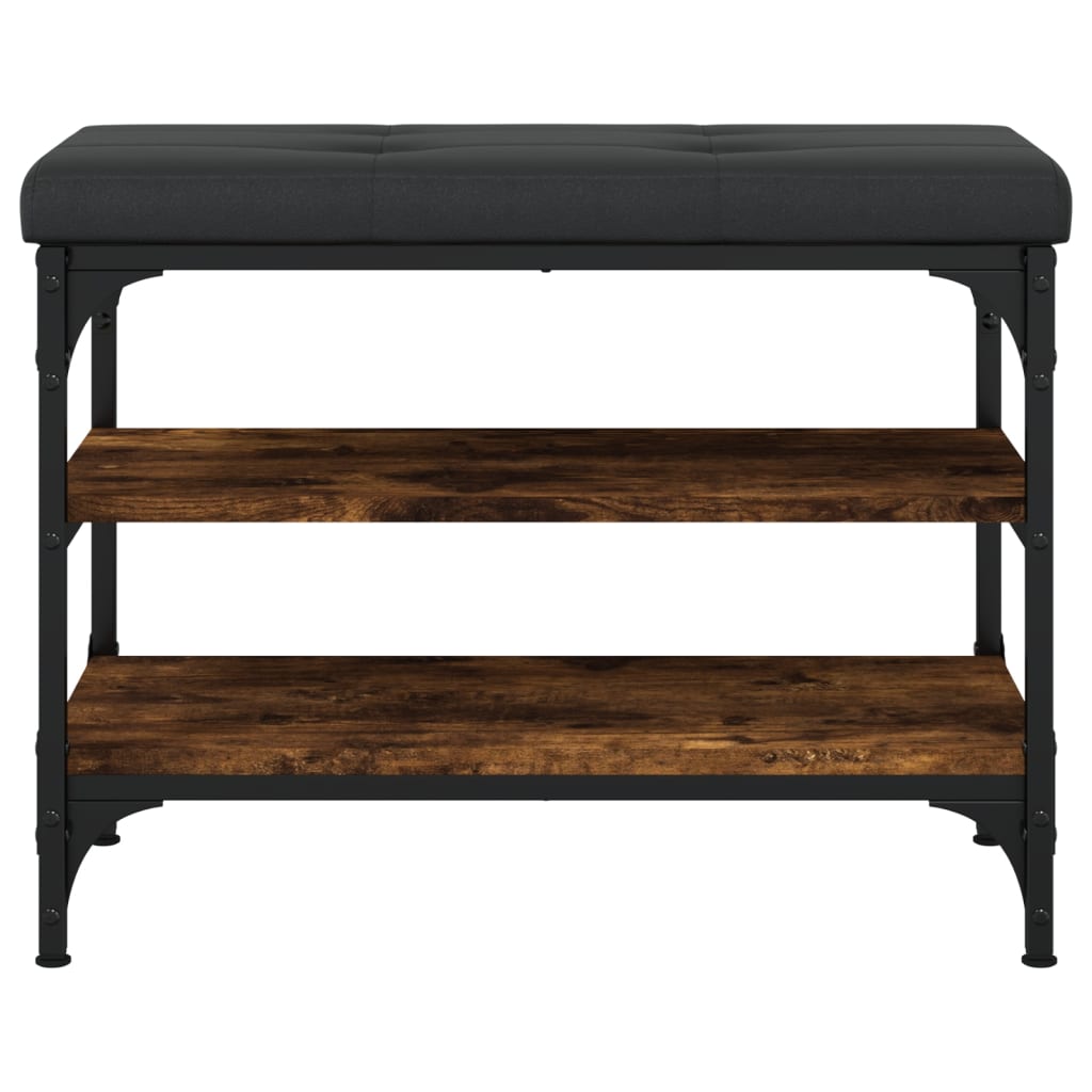 Banc à chaussures chêne fumé 62x32x47 cm bois d'ingénierie - XIOS