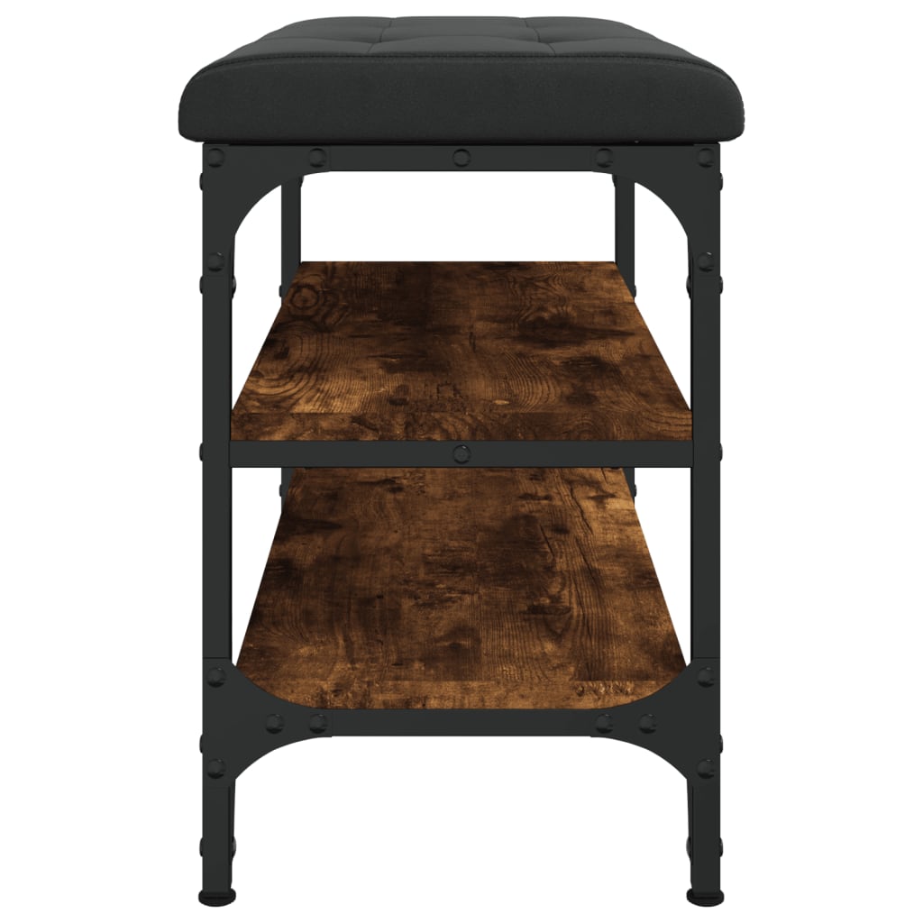 Banc à chaussures chêne fumé 62x32x47 cm bois d'ingénierie - XIOS