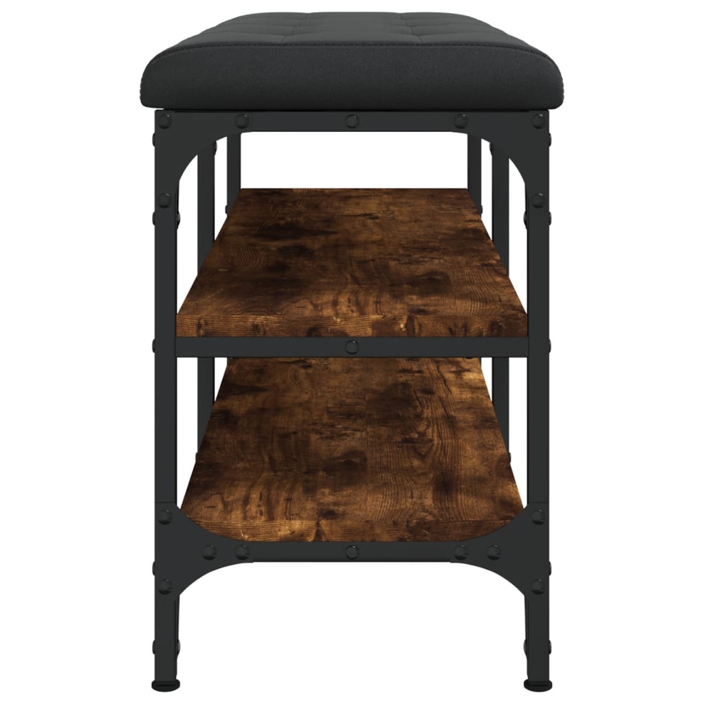Banc à chaussures chêne fumé 82x32x47 cm Bois d'ingénierie - XIOS