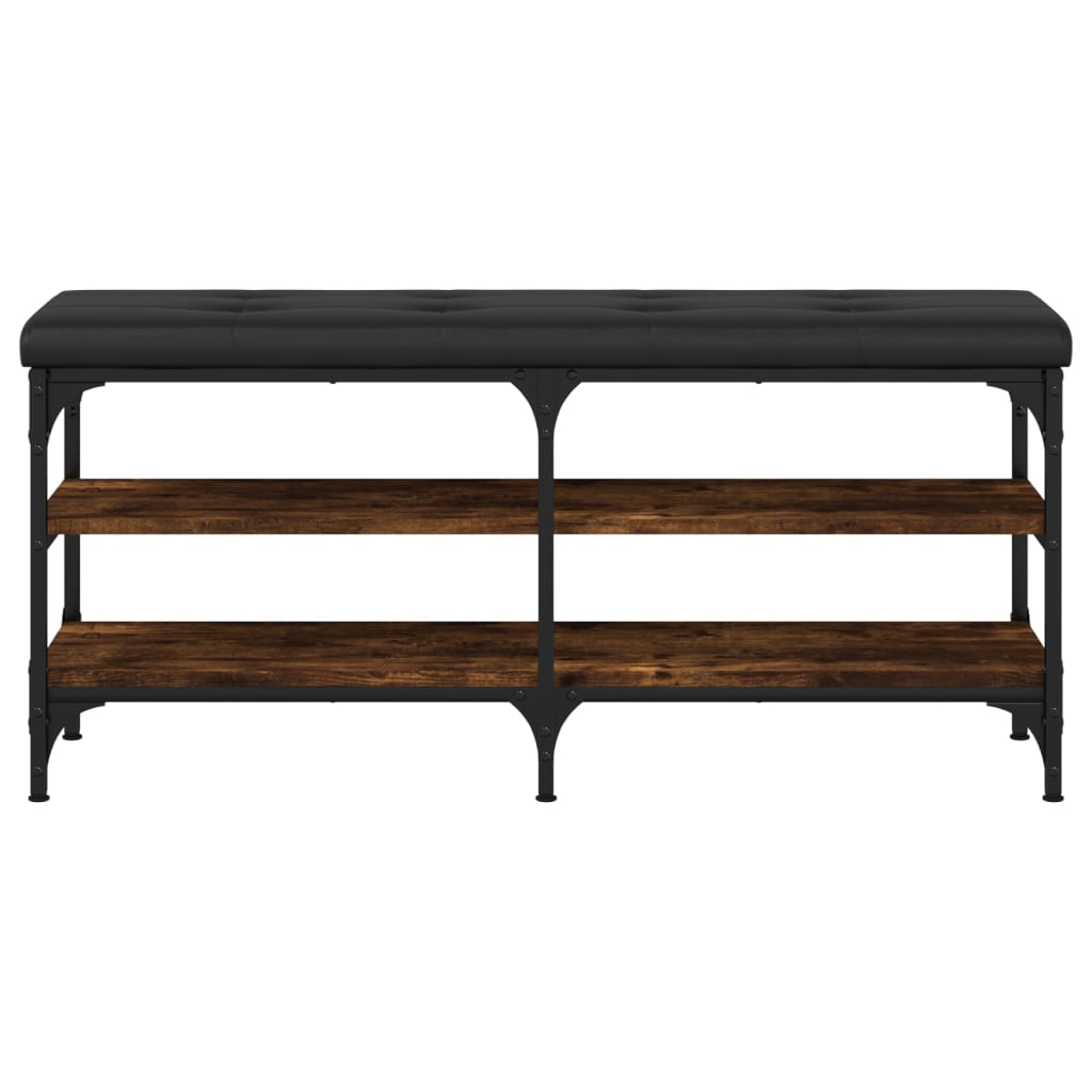 Banc à chaussures chêne fumé 102x32x47 cm bois d'ingénierie - XIOS