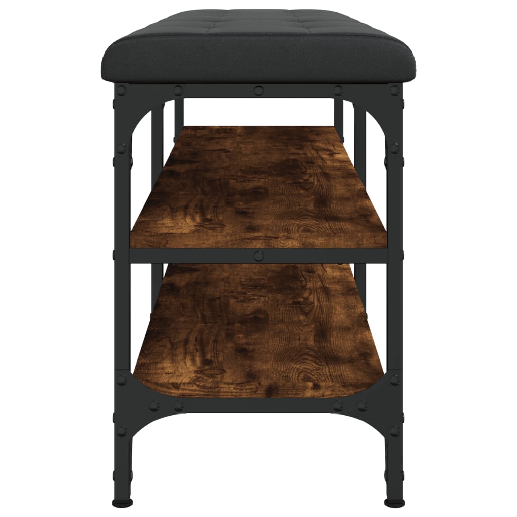 Banc à chaussures chêne fumé 102x32x47 cm bois d'ingénierie - XIOS