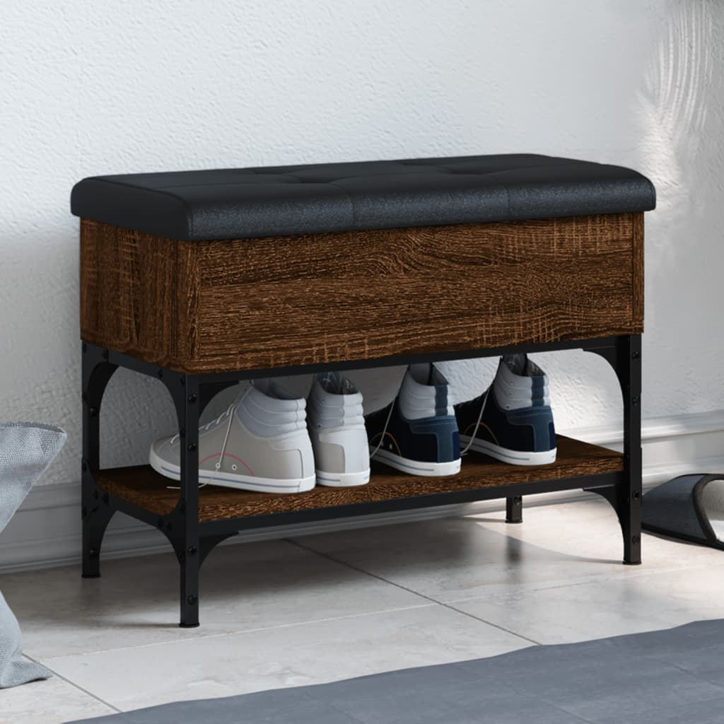 Banc à chaussures chêne marron 62x32x45 cm bois d'ingénierie - XIOS