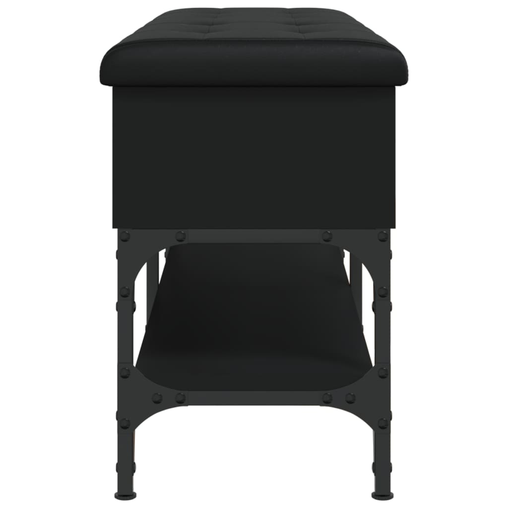 Banc à chaussures noir 102x32x45 cm bois d'ingénierie - XIOS