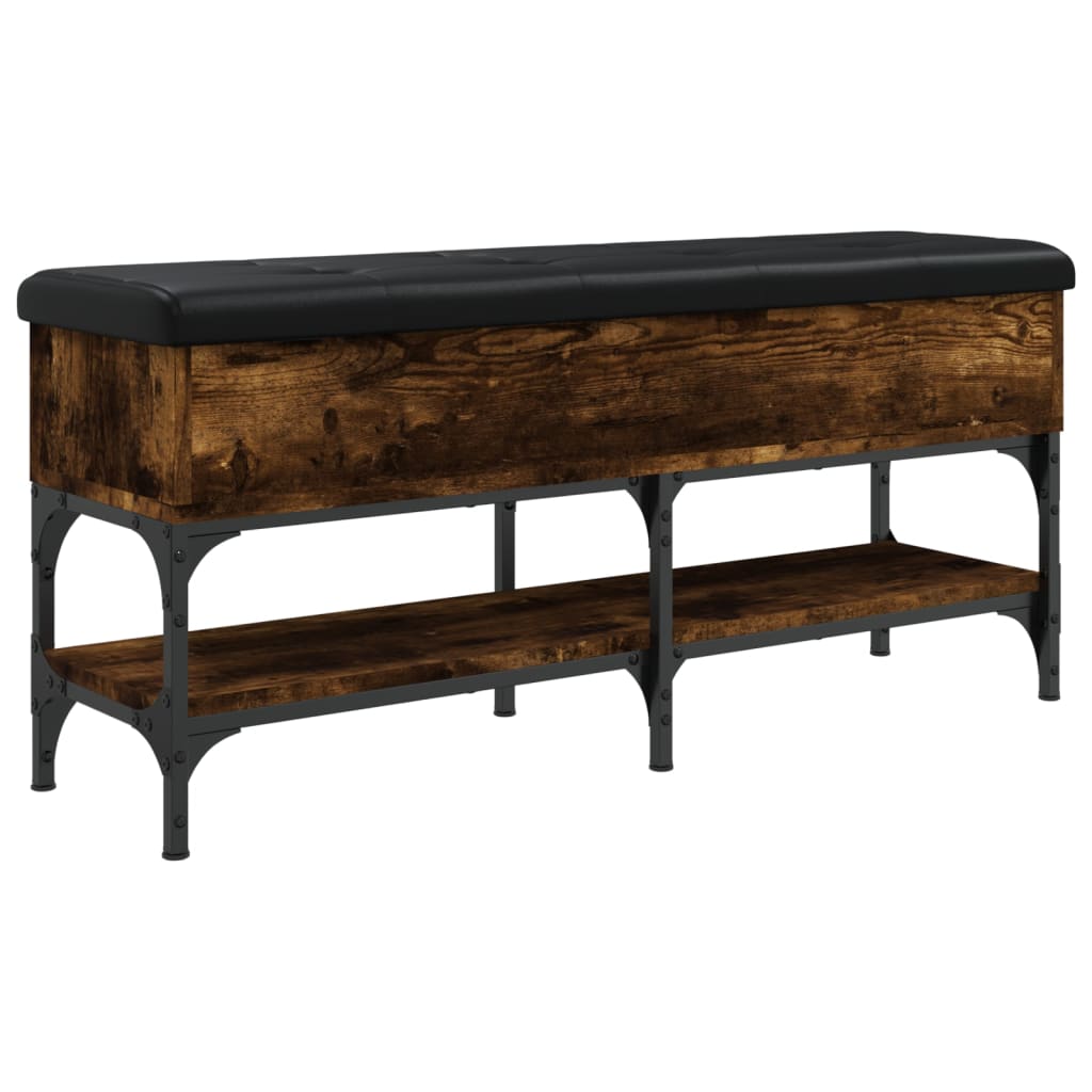 Banc à chaussures chêne fumé 102x32x45 cm bois d'ingénierie - XIOS