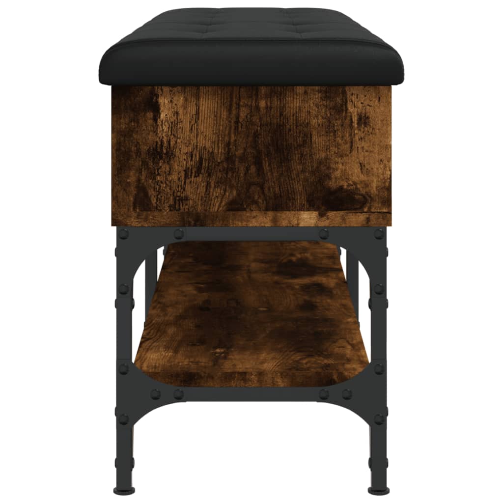 Banc à chaussures chêne fumé 102x32x45 cm bois d'ingénierie - XIOS