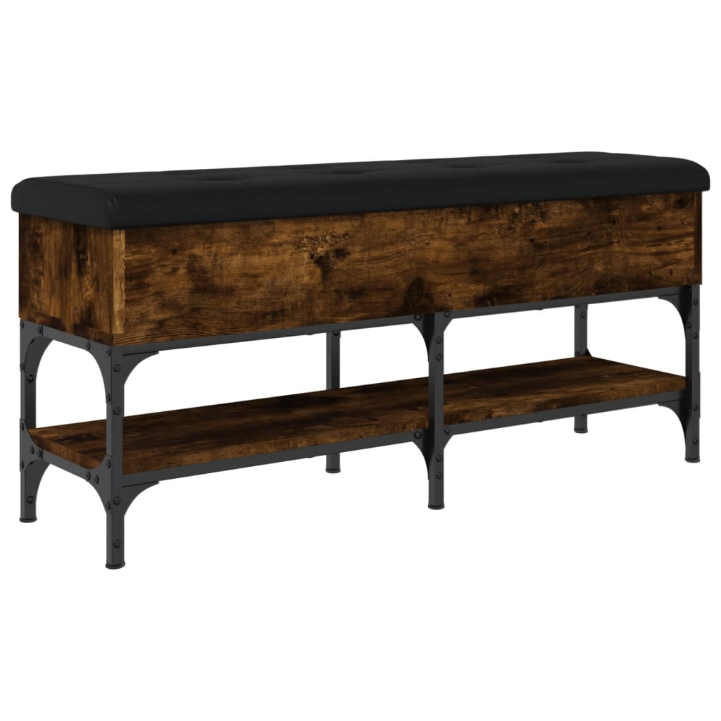 Banc à chaussures chêne fumé 102x32x45 cm bois d'ingénierie - XIOS