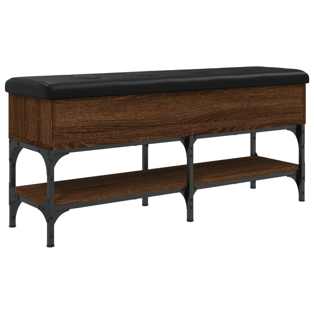 Banc à chaussures chêne marron 102x32x45 cm bois d'ingénierie - XIOS