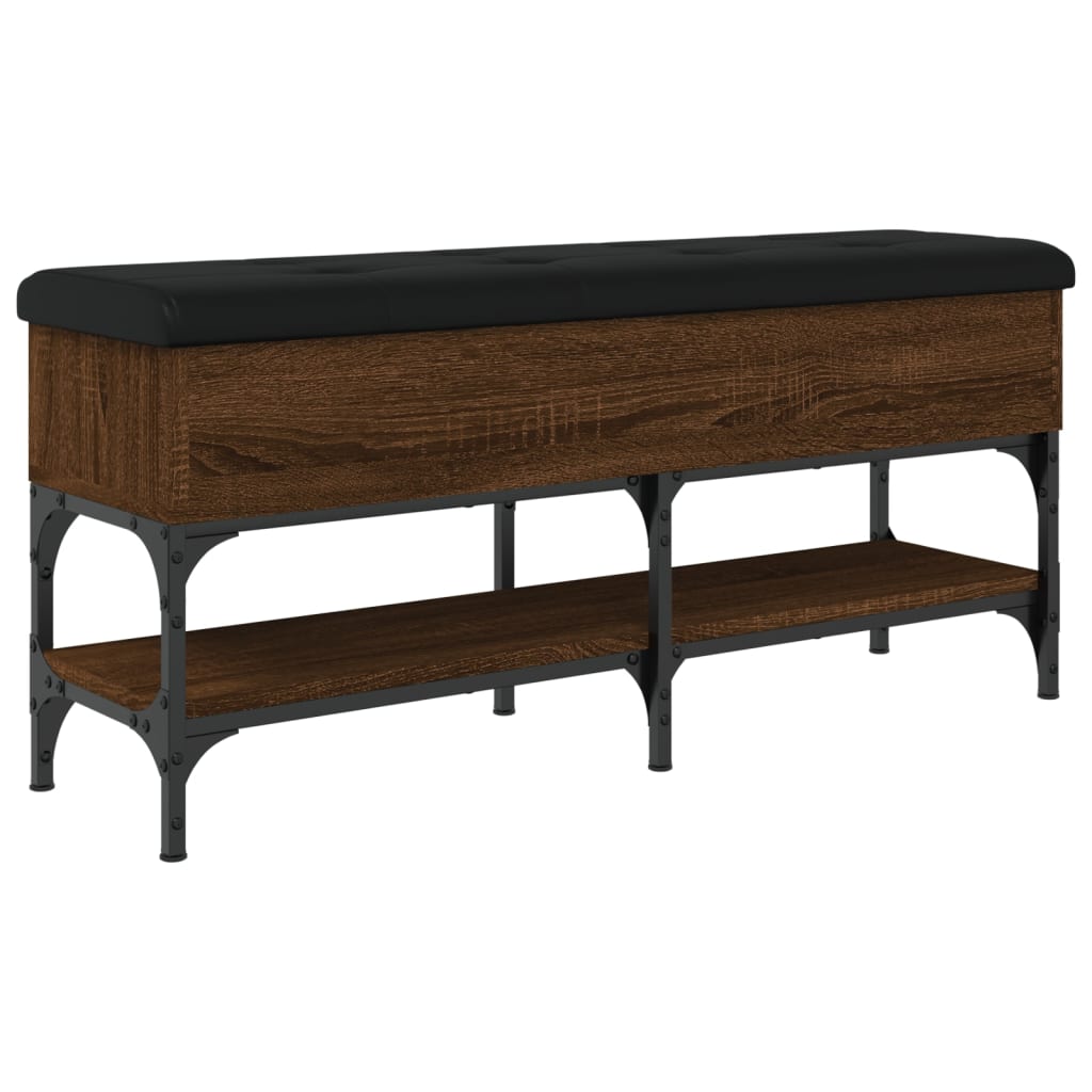 Banc à chaussures chêne marron 102x32x45 cm bois d'ingénierie - XIOS