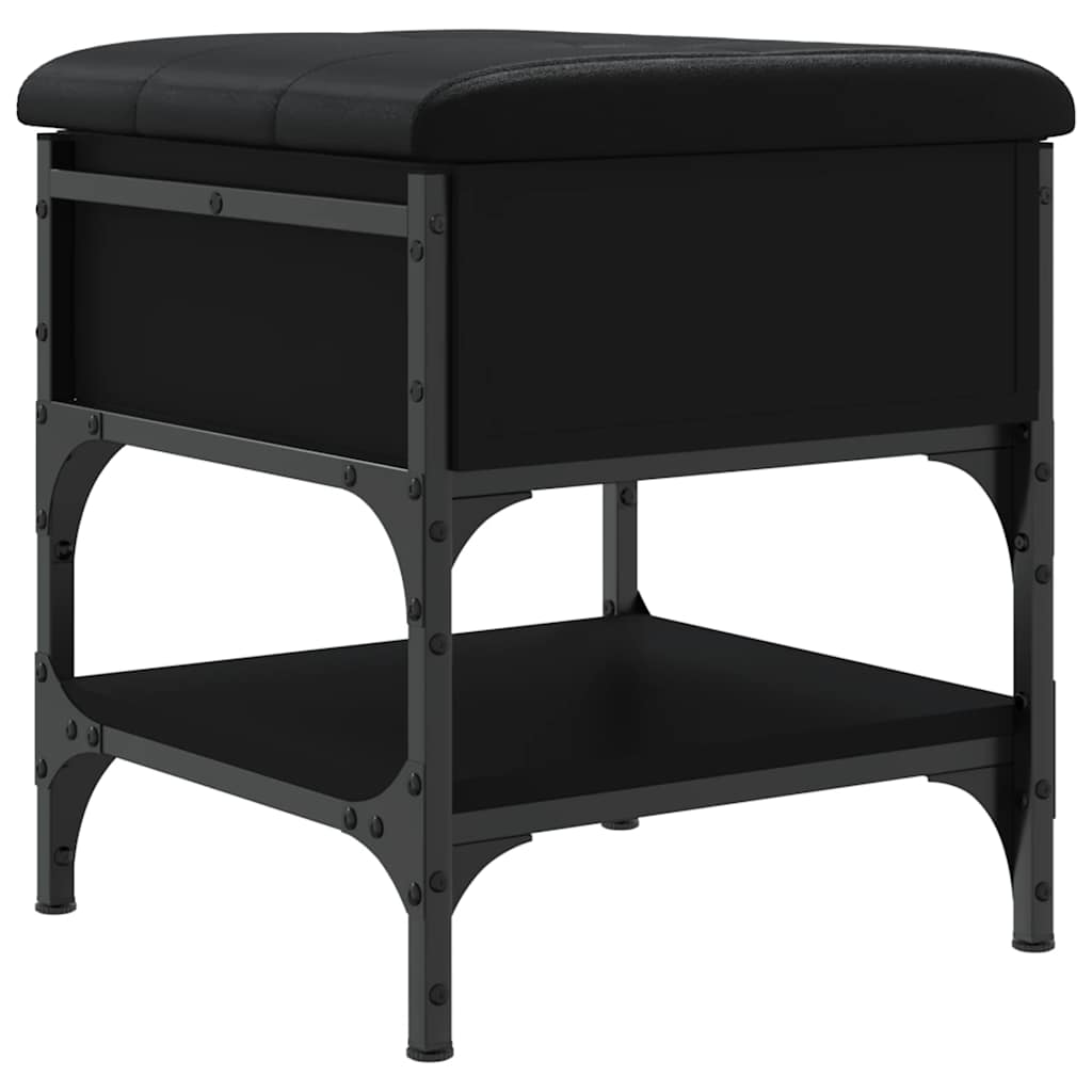 Banc à chaussures noir 42x42x45 cm bois d'ingénierie - XIOS