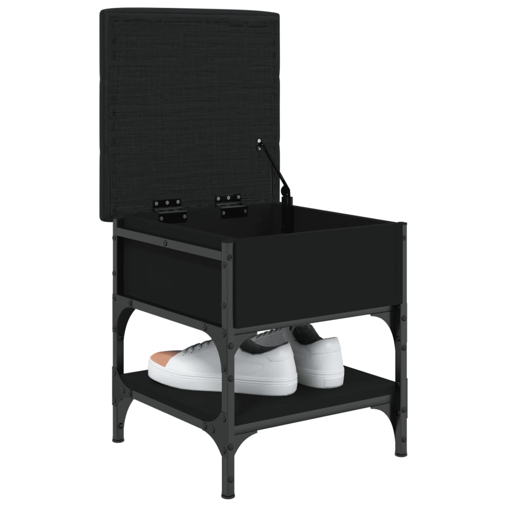 Banc à chaussures noir 42x42x45 cm bois d'ingénierie - XIOS